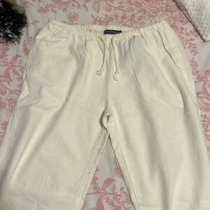 WORN ONCE BRANDY MELVILLE WHITE LINEN DRAWSTRING PANTS